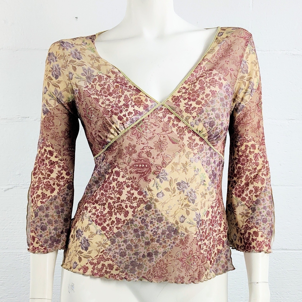 Xhileration Y2K Mesh Patterned Top